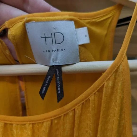 HD in Paris sleeveless yellow midi dress M - Picture 3 of 8